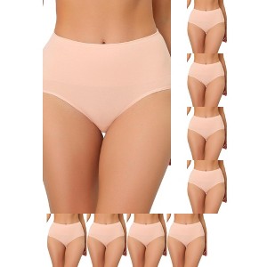 INSPIRE CHIC Women's High Waist Shaping Tummy Control Breathable Briefs 9 Packs - 1 of 4