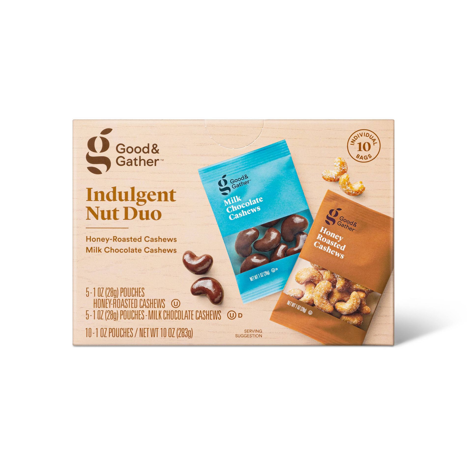 Honey Roasted Cashews & Milk Chocolate Cashews - 10oz/10ct - Good & Gather™