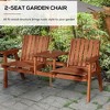 Patio Bench, Garden Bench with Middle Table and Umbrella Holeen Outdoor Bench for Patio, Porch, Poolside, Balcony - 4 of 4