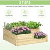 Gulches 42.5" x 34.75" x 14.25" 3-Tier Raised Garden Bed, Natural Wooden Planter Box for Vegetables and Flowers - 4 of 4