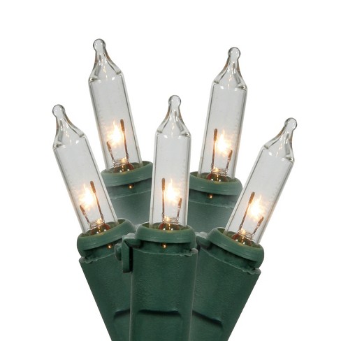 Vickerman 100 Clear Dura-lit Mini Light On Green Wire, 46' Christmas ...