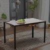lugang 5-Piece Dining Table Sets,Kitchen Table and Chairs Set for Small Spaces,Dinning Room with Glass Tabletop,Upholstered PU Chairs - 3 of 4