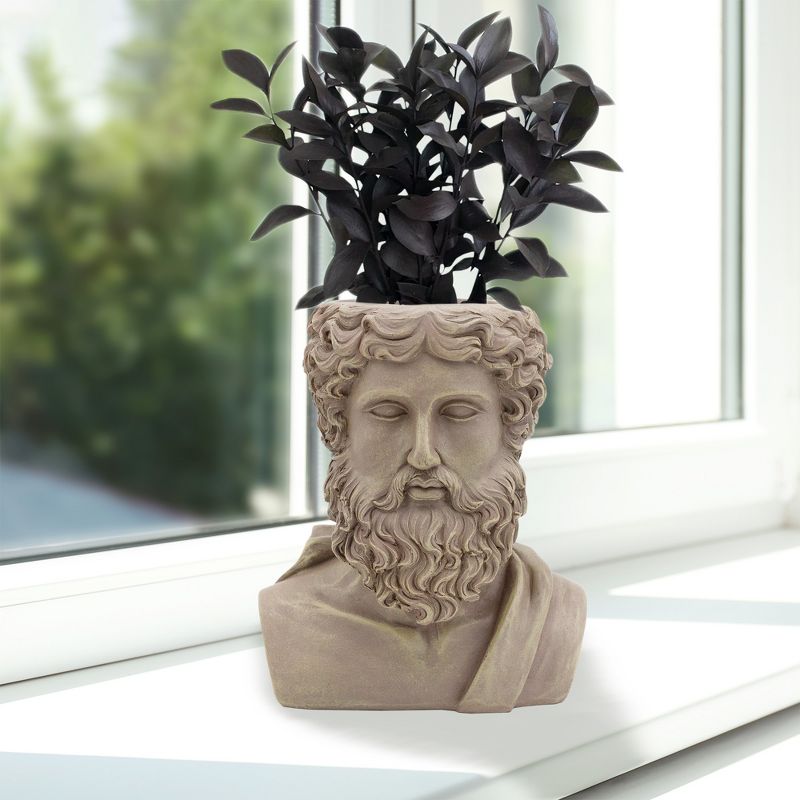 Esterno Greek God Zeus Planter Pot; Garden Decor Statue Head Planter, 5 of 9