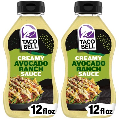 Taco Bell Creamy Avocado Ranch Sauce, 12 fl. oz. (Pack of 2)