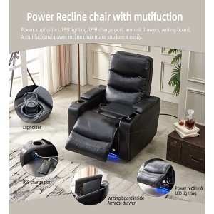 Technical Leather Power Reclining Chair - 1 of 4