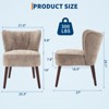 Modern Wingback Accent Chair, Mid-Century Upholstered Lounge Chair with Wooden Legs, 300lbs Capacity, Chenille Fabric for Living Room,( 1PC) - 3 of 4