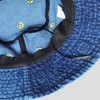 Anna-Kaci Women's Denim Bucket Hat Foldable with Smiley Face Embroidery - 4 of 4