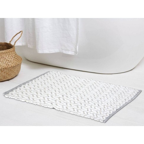 Inyahome Moroccan Farmhouse Bath Rugs Tufted Cotton Washable Throw