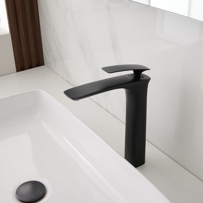 Matte Black Single Handle Vessel Sink Faucet