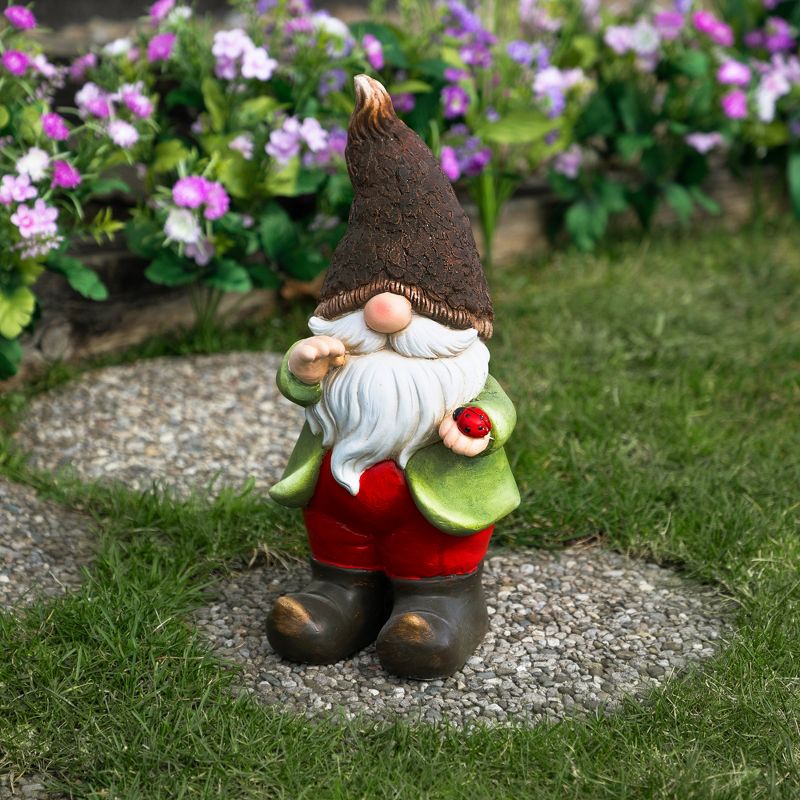 Northlight Gnome with Ladybug Outdoor Garden Statue - 15.75", 2 of 8