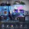Whizmax U Shaped Desk with Monitor Stand and LED Lights, Large Corner Office Desk with 4 Drawers, U Shaped Computer Desk with Power Outlets - 2 of 4