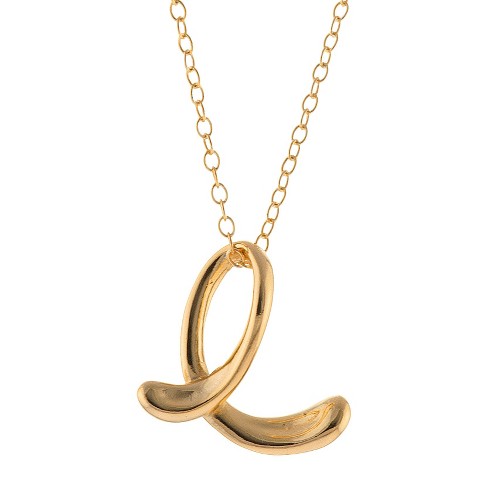 Letter A Pendant Necklace in Gold