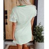 Amaryllis Women’s Relaxed Fit Striped Knit T-Shirt Dress with Cuffed Short Sleeves and Side Pockets - 3 of 4
