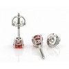 Pompeii3 3/8Ct Pink Lab Created Diamond Screw Back Studs Earrings 14K White Gold - 2 of 4