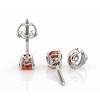 Pompeii3 3/8Ct Pink Lab Created Diamond Screw Back Studs Earrings 14K White Gold - image 2 of 4