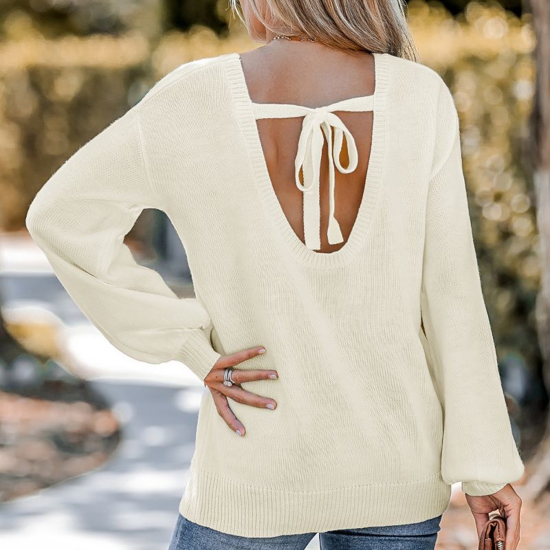 Women's Ivory Puff Sleeve Sweater - Cupshe, 3 of 7