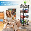 4 Tier Rolling Fruit Vegetable Basket Cart, Metal Wire Kitchen Storage Organizer - 3 of 4