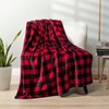 Black and Red Buffalo Plaid Fleece Blanket, Queen Size, Cozy Throw for Sofa, Christmas Decor 90 X 90 - 4 of 4