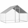 vidaXL Chicken Cage Walk-in Chicken Coop Pen Poultry Cage Galvanized Steel - 108.3" x 78.7"x 75.6" - 2 of 4