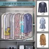 3 Pack 40" Clear Gusseted Garment Bags, 10" Hanging Suit Covers for Closet Storage & Travel - 3 of 4