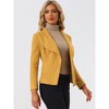 Allegra K Women's Faux Suede Lapel Draped Outwear Open Front Jacket - 3 of 4