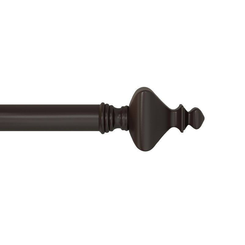 Hastings Home 1-Inch Curtain Rod - Decorative Modern Turned Finials & Hardware - 66-120-Inch (Bronze), 1 of 8