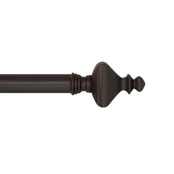 Hastings Home 1-Inch Curtain Rod - Decorative Modern Turned Finials & Hardware - 66-120-Inch (Bronze)