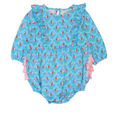RuffleButts Baby/Toddler Girls Long Sleeve Waterfall Knit Bubble Romper