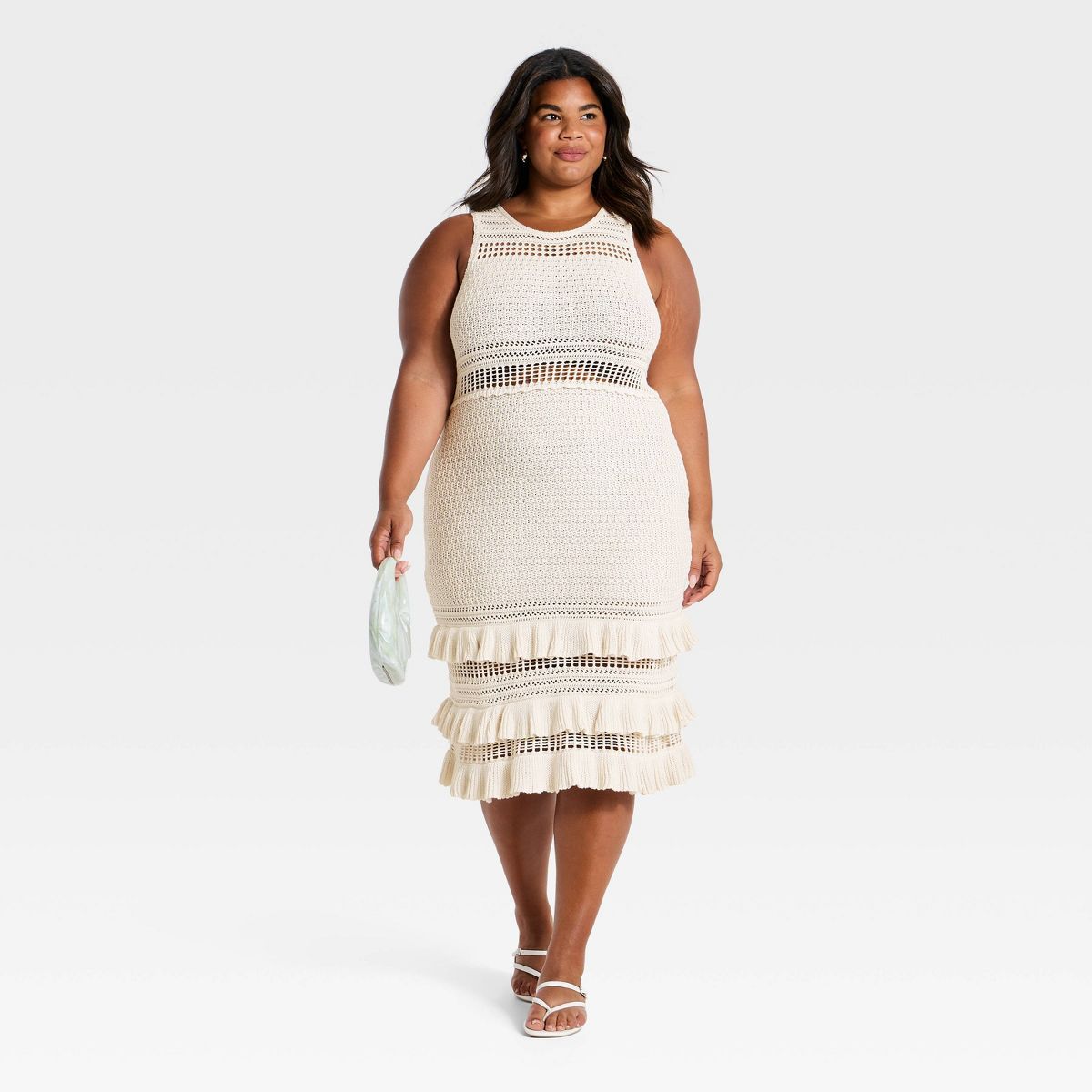 Women's Ruffle Sweater Midi Dress - A New Day™ - thumbnail 6