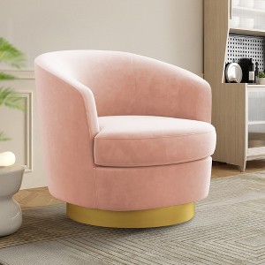 Likepay Velvet Swivel Accent Chair Barrel Chair, 360° Swivel Chair, Makeup Vanity Stool Modern Accent Chair for Living room Bedroom - 1 of 4