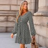 Women's Elegant Geometric Print Long Sleeve Mini Dress - Cupshe - 2 of 4