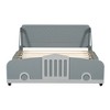 Race Car Platform Bed - Full Size Car-Shaped Bed with Safety Rails, 400lb Capacity, Gray/Blue/Red, No Box Spring Needed, 30-Min Assembly - 4 of 4