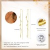 14K Gold Plated Dainty Threader Earrings for Women – Hypoallergenic Long Chain Drop Earrings for Wedding & Party - 4 of 4