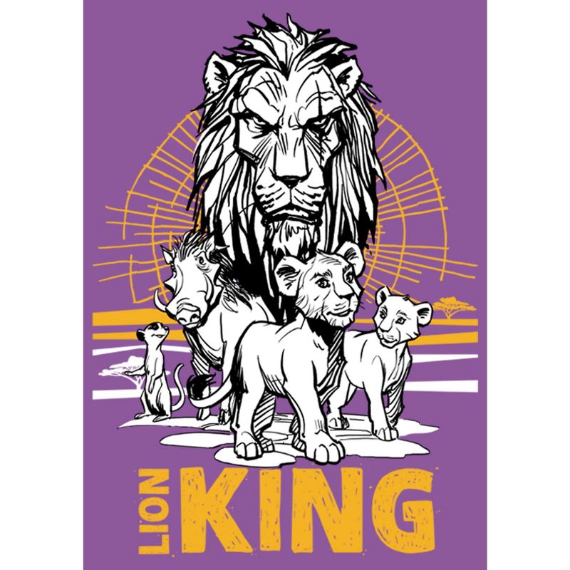 Girl's Lion King Savannah Sunset Crew T-Shirt, 2 of 5