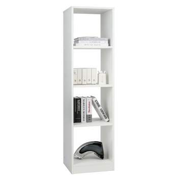 Tangkula 5-Tier Bookshelf Corner Bookcase Storage Display Organizer w/ 4 Cubes