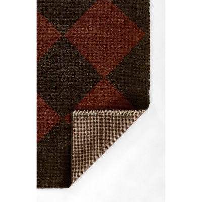 Copper and Brown Handwoven Wool Rectangular Area Rug, 9' x 12'
