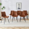 PAGED Dining Chairs Set of 4, Modern Kitchen Chair with Metal Legs and Curved Widened Seat, PU Leather Living Room Chair for Dining Room - 2 of 4