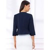 Allegra K Women's Open Front Collarless 3/4 Sleeve Peplum Business Work Suit Blazer - 3 of 4