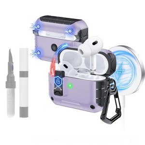 HTUTWOO Airpods Pro 3rd Automatic Opening Protective Case Full-Body Protective with Built-in Magnets and Carabiner - 1 of 4