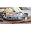 Blue Rose Polish Pottery S119 Manufaktura Gravy Boat Plate & Ladle - 2 of 2
