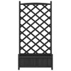 vidaXL Raised Flower Box with Trellis - Black Solid Fir Wood Outdoor Planter for Garden, Patio, Balcony - Spacious Rectangular Garden Bed - 4 of 4