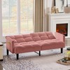 Sapphtopaz Convertible Couches for Living Room 3-Seater Velvet Upholstered Tufted Sofa with Adjustable Backrest & Plastic Legs Sofa for Bedroom - 2 of 4