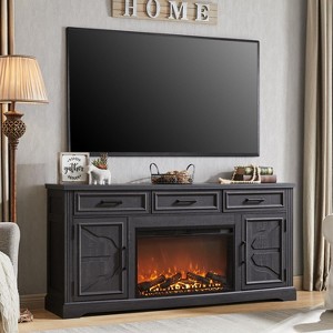SinCiDo 70" Fireplace TV Stand, Entertainment Center w/ 30" Fireplace, Equipped w/ Remote Control & 3D Flame, Storage Cabinets & Drawers - 1 of 4