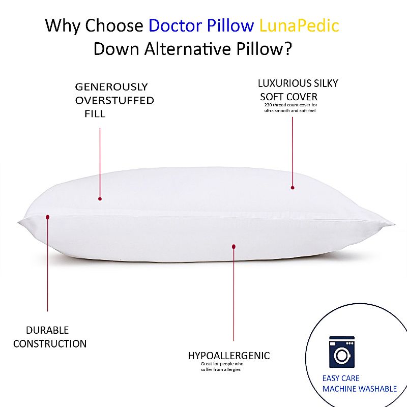 Dr. Pillow Luna Pedic Ultra Cloud Pillow 4 Pack Of Pillow, 4 of 6