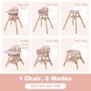 Infans 6 In 1 Convertible Wooden Highchair for Babies and Toddlers, Removable Double Tray & Reversible Footrest, Safety Harness, Pink - 4 of 4