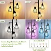 ROTTOGOON 68" Floor Lamp Industrial Farmhouse 3 Hanging Teardrop Cage Shades Modern Rustic Tree Tall Lamp Pedal Switch Black 1-Pack - 3 of 4