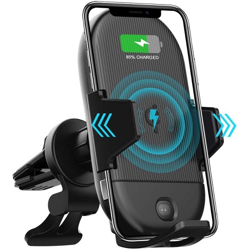 Franje Terughoudendheid rand Letscom Wireless Car Charger,15w Qi Fast Charging Car Mount Charger Auto-clamping  Air Vent Phone Holder - Black : Target