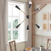 Modern Sputnik Chandelier 6-Light Black and Gold Mid Century Pendant Light for Dining Room - 3 of 4