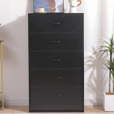 SKONYON 5 Drawer Dresser Modern Wood Chest for Bedroom