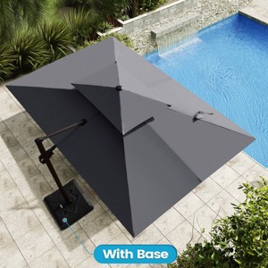 Crestlive Products 9x12FT Double Top Cantilever Umbrella Outdoor 360 Degree Rotation 6 Heights Adjustable Cantilever Patio Umbrella with Base - 1 of 4